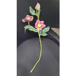 A33-1583 Helleborus Spray x3 22,5inch Fuşya Renk Yapay Çiçek 1 Adet