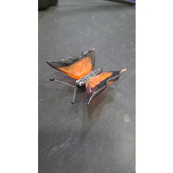 CAMKEL 6cm Cam Metal Kelebek El Yapım Zanaat Figür Heykel 1 Adet