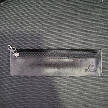 PRKZP01 Parker Siyah Kumaş Üzeri Deri Detaylı Fermuarlı Organizer