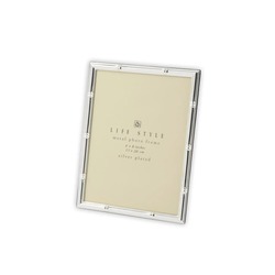 P158.329112 M. Life Style Metal Photo Frame 6x8inches Silver Plated Gümüş Çerçeve 15x20cm