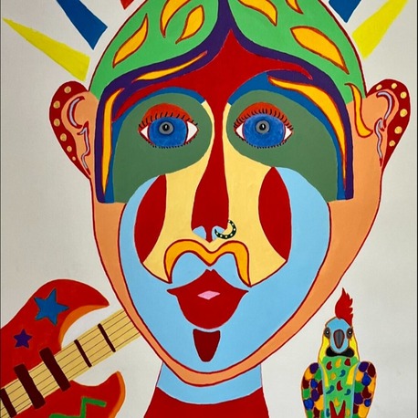 18421052025 Taklitçilik 2023 İspanya Tuval Üzerine Akrilik 78x60cm Pop Art