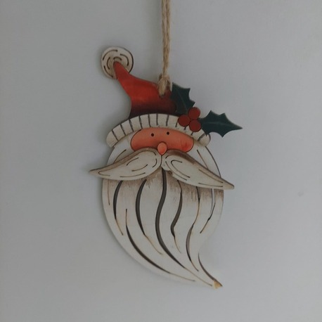 AB0CCNPTFNW Noel Baba Santa Eski Dekor Ahşap Süs Asılı Ev Dekorasyon 1 Adet