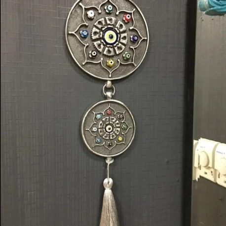 p-73852254 EVILEYE İkili Nazarlık Füme Gümüş Home Dekoratif Ev Ofis 