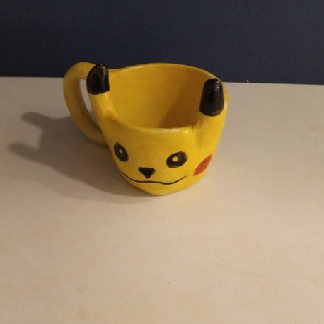 HJALE722025 Seramik El Yapım Küçük Kupa Pikachu Pokemon 1 Adet