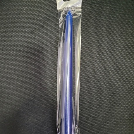 1ADET05FIIB Şamdan Konik Mum Kokusuz Metalik Lacivert Renk 2x24cm 1 Adet