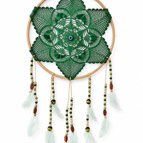 A181808092026 Yeşil 25 cm büyük dream catcher