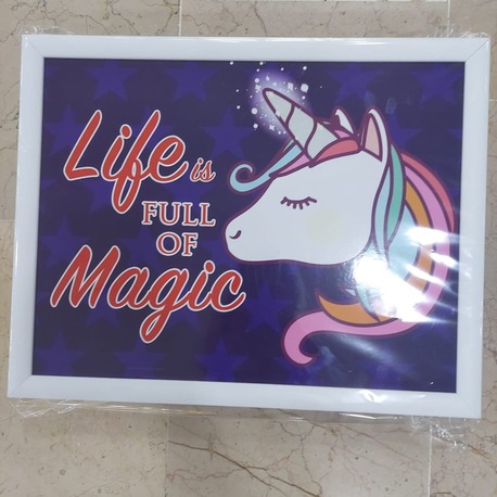 AMI7-221 Keyif Tepsi Sofra Mutfak Yemek Odası Unicorn Life Is Full Of Magic 1 Adet