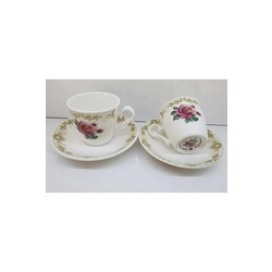 Roy Kirkham vintage rose Kahve Seti porselen, 2 kişilik ,fine bone china, England 2012