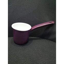 AEFS107 Mor Emaye Cezve Renklere Dokunun Emeği Hissedin 9x8cm Sadece Sap 13cm 1 Adet