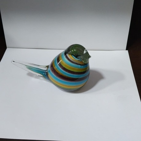 104226042026 En..12 cm.  H.8.5 cm. cam el yapımı kuş 1 adet