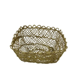 Bdkkn8851455brdo Kancaev İnce Hasır Sepet Küçük 14x12x7cm  El Örgüsü Açık Yeşil