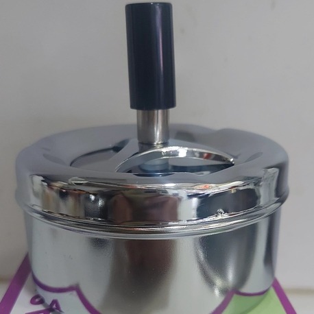 BADA-1-154 basmalı küllük Yük 11cm Çap 9 cm Gümüş rengi
