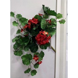 224-1177 Geranium Hanging Bush Kırmızı Yapay Sardunya Çiçek Nearly Natural 1 Adet