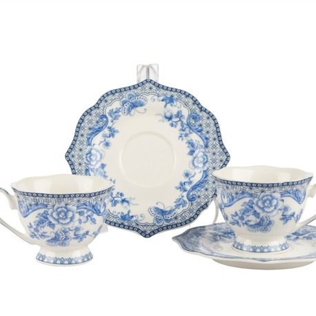 P388.140905 Blue Garden 2li Kahve Takımı 90ml Butik Mutfak