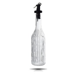 SF33D Şeffaf Cam Yağlık Sirkelik Yağdanlık Siyah Az Döken Kapaklı 400ml Ev Sofra Mutfak