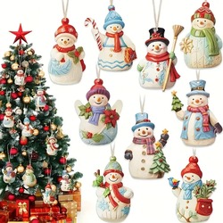 AU211036 Noel Kardan Adam Ahşap Asılı Ağaç Süs Set Vintage Masal Temalı 18 Parça