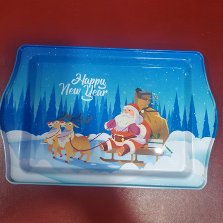 E975321099 Yılbaşı Temalı Özel Tasarımlı Metal Servis Tepsi Christmas Ev Sofra Mutfak Noel