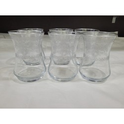 GUMBOHEM2NCVERS Bohemia Crystal Kristal Cam 6'lı Çay Bardağı H 9cm çap 6cm Gümüş Renk