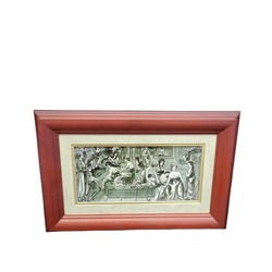 AHŞÇHM Ahşap Çerçeveli Resim Kısmı Seramik Kadınlar Hamamı Duvar Tablosu 30x20x2cm 1 Adet