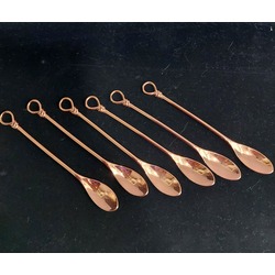 6RMCK 6'lı Rose Gül Metal Çay Kaşığı
