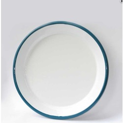 22.EMY.TB26.3 Emaye Tabak 25cm Servis Kenar Bant Petrol Yeşili 1 Adet