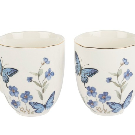 P374.115477 Butterfly Lovers 2li Kupa 400cc Butik Porselen