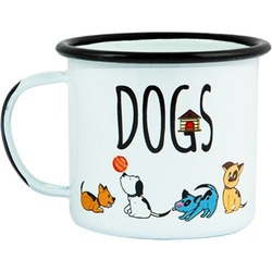 DGGSALTK BGGDSGN Dogs Köpekler Tekli Çelik Üzeri Emaye Kaplama Kupa