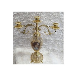 Rosaperla Gold Renk İtalyan Murano Camlı Şamdan