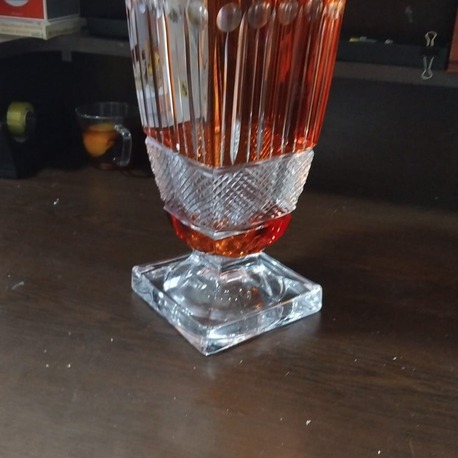 18391836183115042026 kristal vazo h.33 cm Çap 20 cm Oranj 