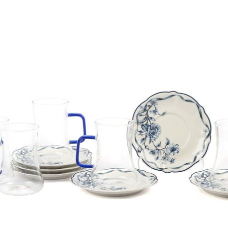 P366.121744 Luna Blue 6lı Cam Çay Bardak Seti 180ml Mutfak Grubu