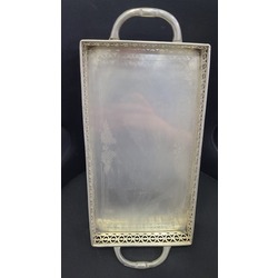 HD8.808480 42x18x6cm Metal Dikdörtgen Tepsi Çift Kulplu Duvarlı Şanlı Art Rose 1 Adet