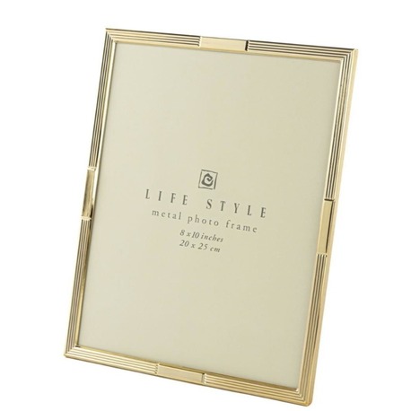 P158.391348 Gold Metal Çereve 20x25cm Dekoratif Hediyelik Life Style Photo 1 Adet