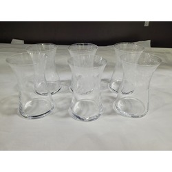 BOHEMINCCAM Bohemia Crystal Kristal Cam 6'lı Çay Bardağı  Yükseklik 10cm, çp 6cm, bel 4cm