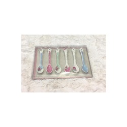 Porselen Çay Kaşığı 6'lı Porselen Çay Kaşığı Seti , uzunluğu 11cm 