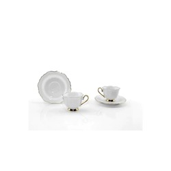 KREM2LIKAHVEZ Krem 2'li Kahve Fincan Seti Zara Krem Bone China 4 Parça Yuvarlak