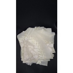 A264167358 Oda Salon Takım Fransız Tül Dantel Örtü 5'li Set Yaprak Desen Açık Renk