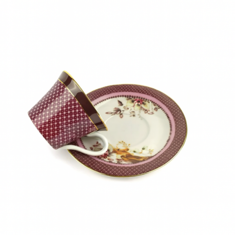 ADE16.363666 Magenta 2'li Kahve Fincan Set Sofra Mutfak Servis Dekoratif Hediyelik