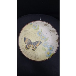 BB07FKMNXN Yusufçuk Kelebek Çiçek Duvar Tabak Vintage Euro Tarz Sanat Seramik 1 Adet