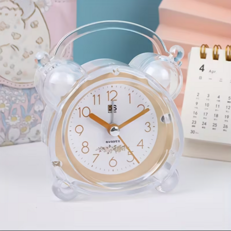BQG676560 Sarı RUISUNG Minimalist Kristal Alarm Saat Şeffaf Plastik