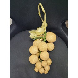 A966945 Dekor Yılbaşı Süs Simli Üzüm Model Altın Renk 25cm 1 Adet