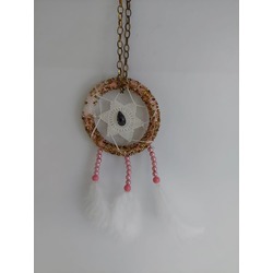 EDBFED663701 Dream Catcher Düş Kapanı Tüylü Asmalık 8cm Çap El Yapım Dantel 1 Adet