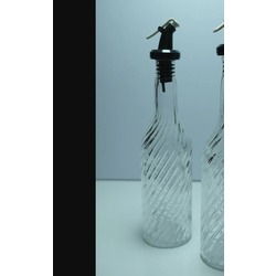 SF33E Şeffaf Cam Yağlık Sirkelik Yağdanlık Siyah Az Döken Kapaklı 400ml Ev Sofra Mutfak