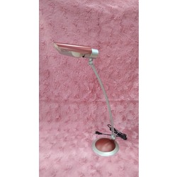 A99889 Bordo Gümüş Renk Masa Lamba Siyah Kablolu Ampul ile Çalışan 73cm 1 Adet