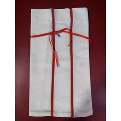C01GUBGR Gabardin Kumaş Nazar Boncuklu Bez Kese Bağ Detaylı El Yapım 38x21cm 1 Adet