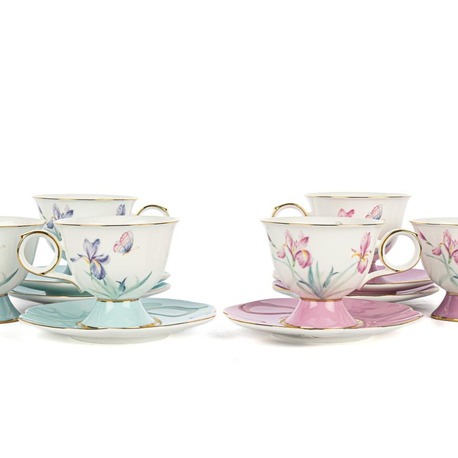 P367.389437 Lilyum 2'li Rastgele Renk Kahve Fincan Set Butik Porselen
