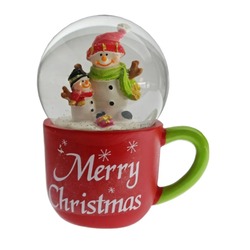 AGP-2800 Kar Tane Küre Kardan Adam Noel Fincan Merry Christmas 1 Adet