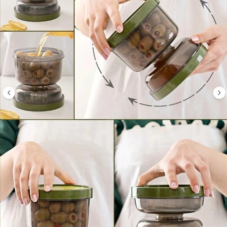 A697356639 Kum Saati Zeytin Turşu Kabı Süzgeçli Saklama Kabı Mutfak