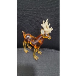 A162142 10cm Cam El Yapım Zanaat Geyik Boynuzlu Noel Yılbaşı Kış 1 Adet