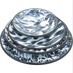 22.EMY.MRB.T23.1 Luyano Lunart Emaye El Dekor 4 Parça Yemek Takım Marble Desen