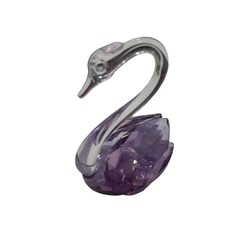 9250-MOR Minik Mor Kuğu Kristal Cam El Yapımı 6x7cm Tekli Biblo